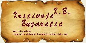 Krstivoje Buzaretić vizit kartica